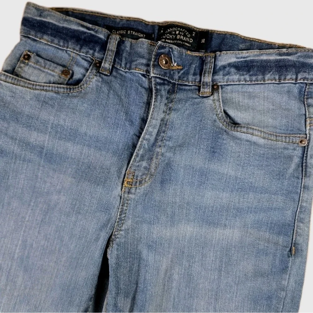 Lucky Brand Girl's Size 16 Mid Rise Classic Straight Jeans Mild Wash
